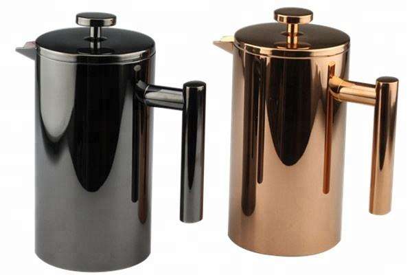 Presse française miroir noir Style classique en acier inoxydable cafetière à double paroi isolée 34 oz presse française avec Logo personnalisé