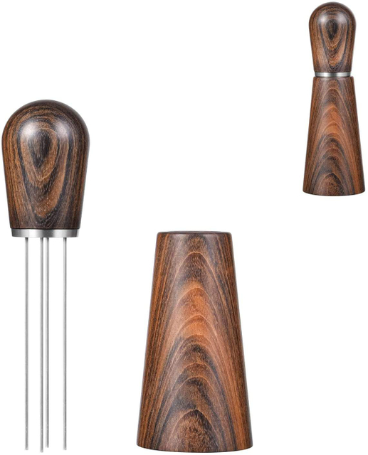 Outil expresso Outil de distribution de café Manche et base en bois naturel Agitateur expresso professionnel