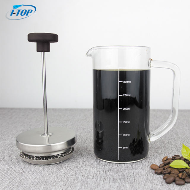 I-TOP GFP11 Amazon Vente Chaude Noir 350 ml Mini Portable Presse Française Cafetière Théière Avec Couvercle