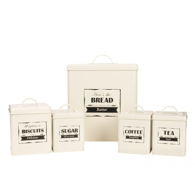 Bocal de stockage des aliments Conteneur de stockage hermétique En acier inoxydable Thé Sucre Café En métal Ensembles de bidons de cuisine avec boucle scellée