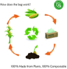 100% sacs de déchets compostables sacs de déchets alimentaires de cuisine petits sacs poubelles de salle de bains de compost pour la maison
