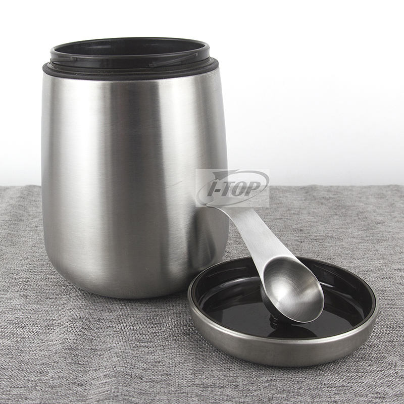 Boîte à café en métal Amazon Top Seller en acier inoxydable avec couvercle hermétique