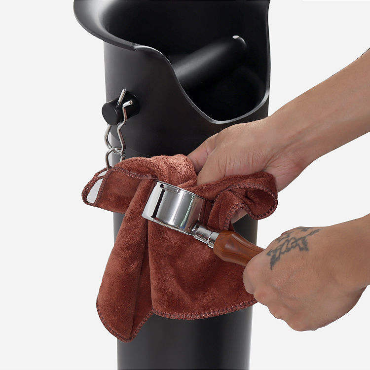 Knock Box pour Espresso Grounds, Commercial Floor Standing Barista Absorbant Knockbox avec Base Antidérapante Amovible