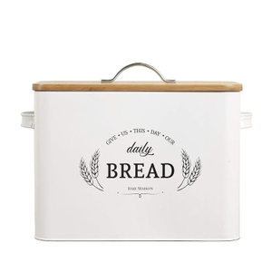 Grande boîte de stockage de pain Extra Large Vintage Farmhouse Boîte à pain en métal pour comptoir de cuisine