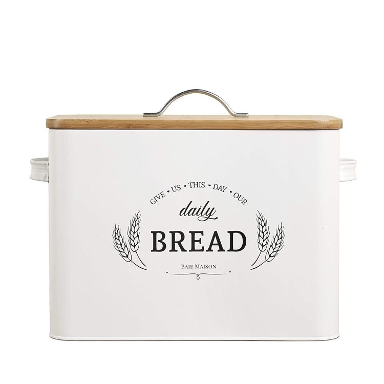 Grande boîte de stockage de pain Extra Large Vintage Farmhouse Boîte à pain en métal pour comptoir de cuisine