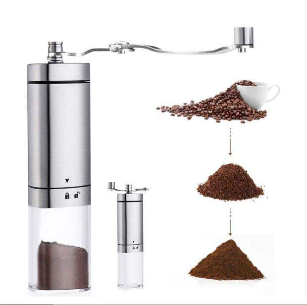 Acier inoxydable Réglable Céramique Goutte À Goutte Espresso Presse Française Mouture De Café À La Main