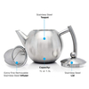 Théière en acier inoxydable de 34 oz/50 oz avec infuseur pour l'isolation du thé en vrac garde le thé au chaud pour une théière plus longue