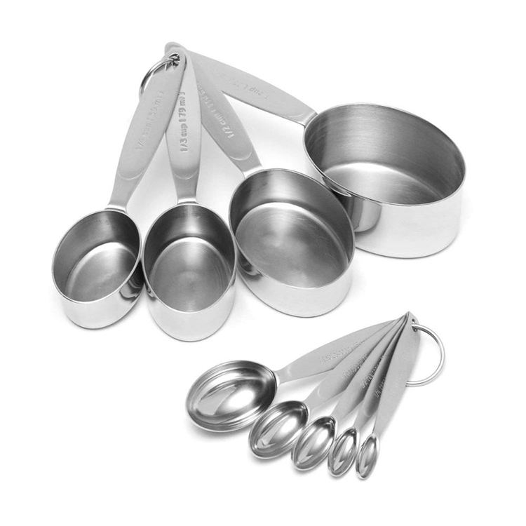 Vente en gros Cuisine Cuisson Cuisson Utilise Or Rose Robuste Miroir En Acier Inoxydable Poli Cuillères À Mesurer Et Tasses Ensemble 2 acheteur