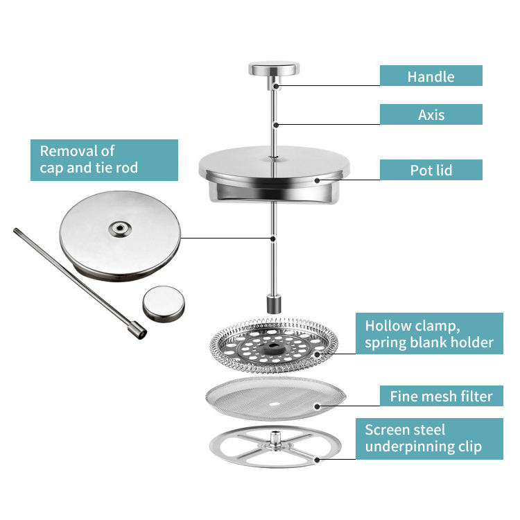 Tout neuf avec une machine à café de presse de vente chaude de piston de qualité alimentaire portable de haute qualité