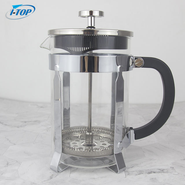 presse française en acier inoxydable en verre borosilicaté
