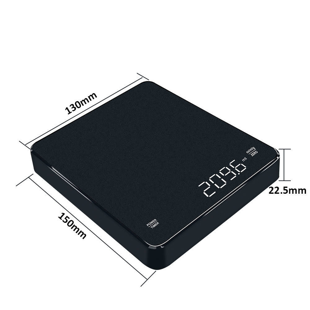 Balance à café avec minuterie, balance à expresso numérique rechargeable pour verser, 0,1 g de haute précision, mini balance de cuisine électrique