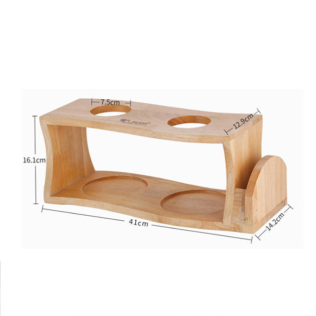 Goutteur de café Double support Bambou Pour Over Coffee Stand PourOver Drip Holder