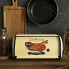 boîte à pain en métal blanc vintage avec poignée pour comptoir de cuisine