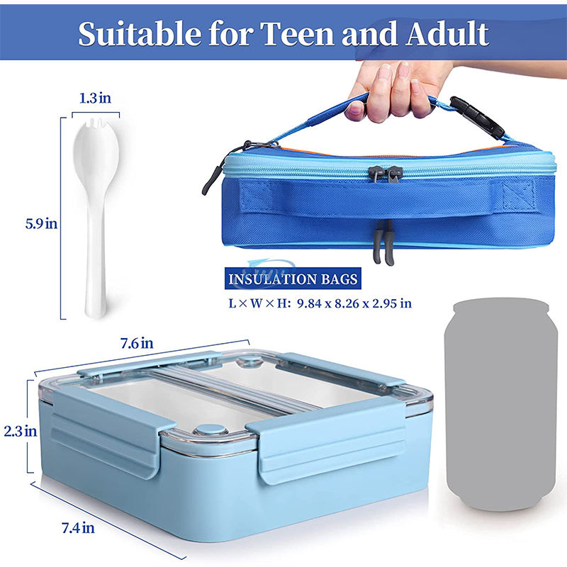 Vente en gros Adultes Enfants Leakproof Lunch Bento Box conteneur de stockage des aliments 304 Boîte à Lunch en Acier Inoxydable avec Couvercle
