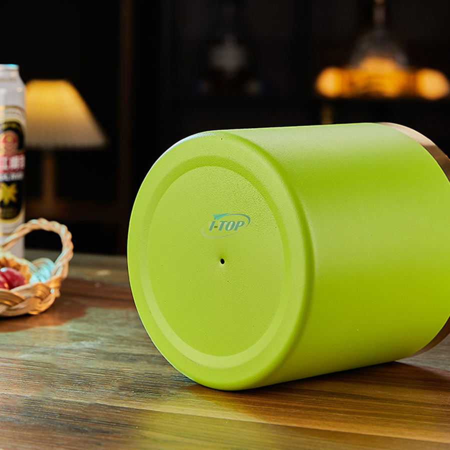 Luxe 3L Portable cocktail panier à glace or refroidisseur seau à vin Double paroi en acier inoxydable seau à glace pour les fêtes