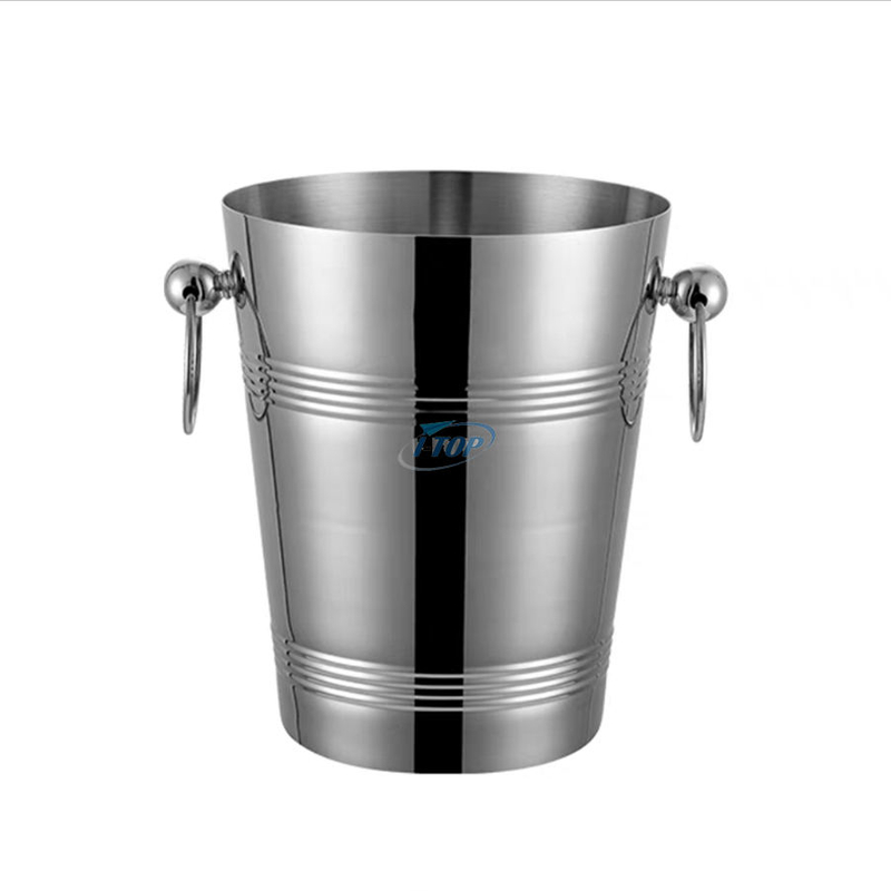 Seau à glace à double paroi en acier inoxydable isolé de style classique de 3 pintes pour les fêtes et le bar