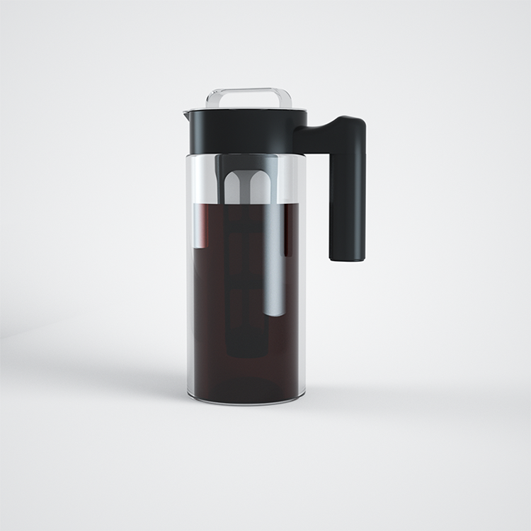 Écologique sans BPA en gros 1300ml borosilicate verre clair infusion froide cafetière glacée pichet avec infuseur amovible