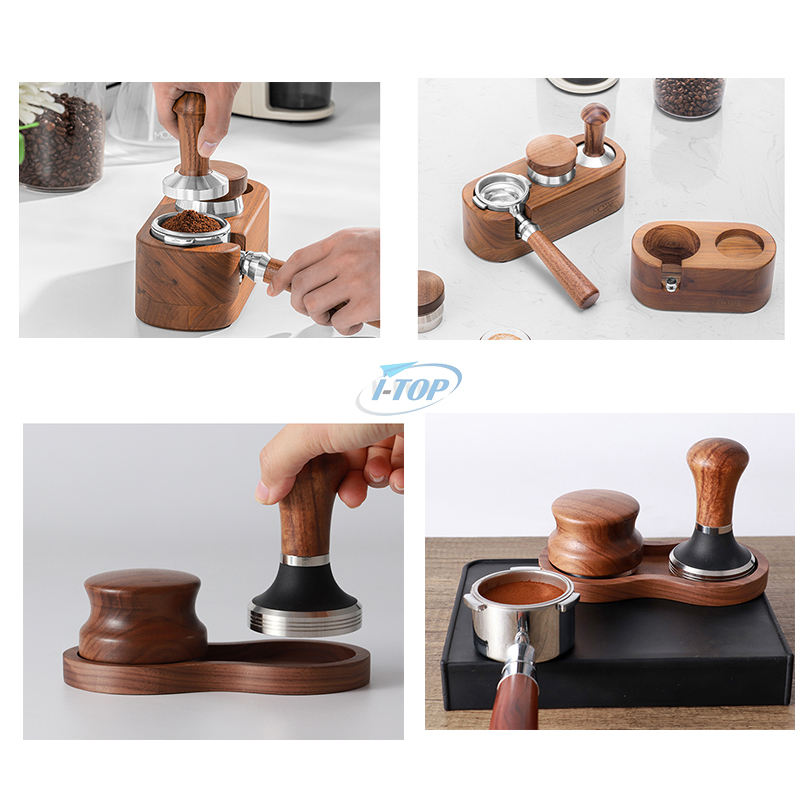 3 trous en bois filtre à café inviolable support en bois machine à expresso accessoires inviolable tapis support inviolable station pour café maison hôtel restaurant bar