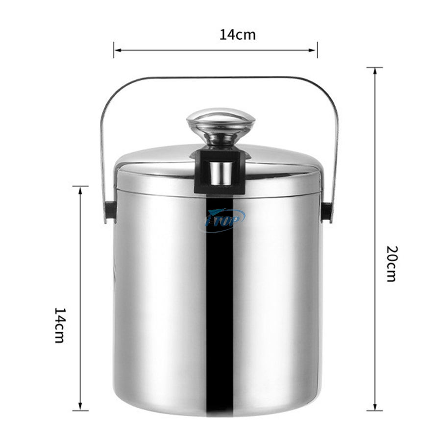 Logo personnalisé refroidisseur de boisson de fête isolé en acier inoxydable garder la glace congelée plus longtemps seau à glace pour bar à cocktails et fêtes