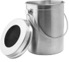 Poubelle à compost de cuisine pour comptoir de cuisine 1,3 gallon en acier inoxydable avec 1 bac à compost de filtre à charbon de rechange