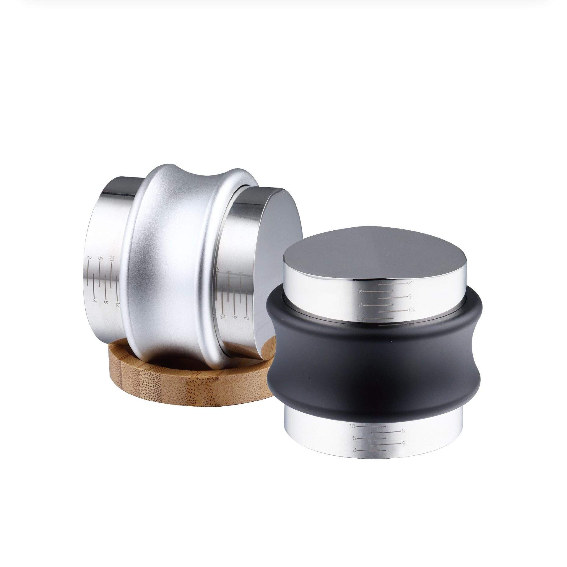 Niveleur de distributeur de café de 53,3 mm et tamper à main, outil de pressage d'espresso |Double face, profondeur réglable |Espresso robuste Ha