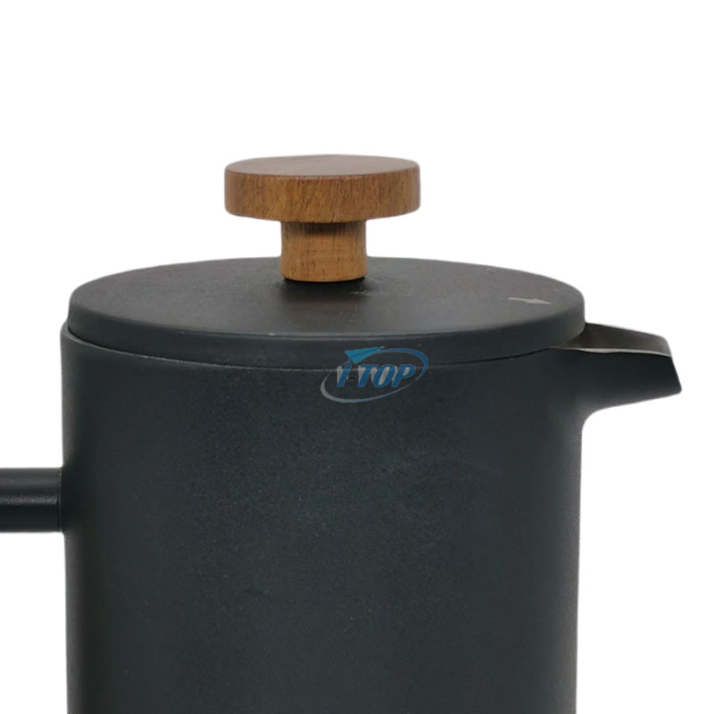 Presse à café noire en acier inoxydable résistant à la chaleur 350/800/1000ml presse française à double paroi