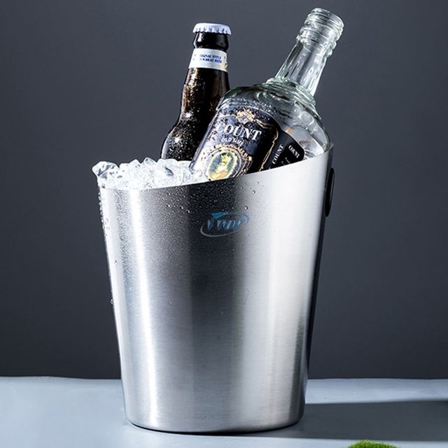 Conception personnalisée seau à glace de vin de Champagne de 3 litres garder au frais pendant des heures seau à glace isolé en acier inoxydable pour Bar à Cocktails
