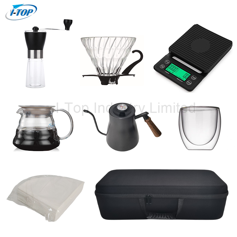Ensemble-cadeau de café goutteur V60 fait à la main