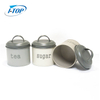 Ensembles de bidons de sucre de café de thé d'acier inoxydable de stockage de cuisine avec le couvercle