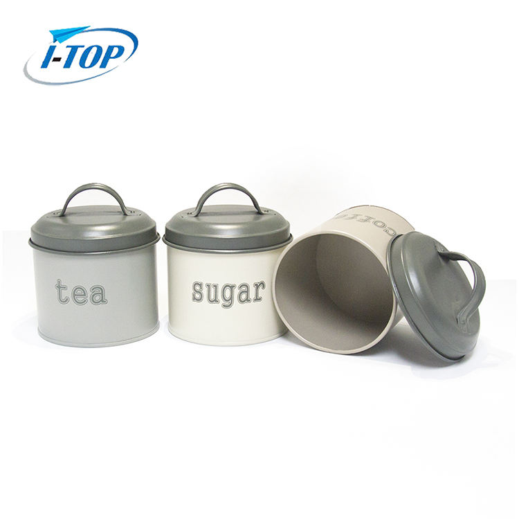 Ensembles de bidons de sucre de café de thé d'acier inoxydable de stockage de cuisine avec le couvercle
