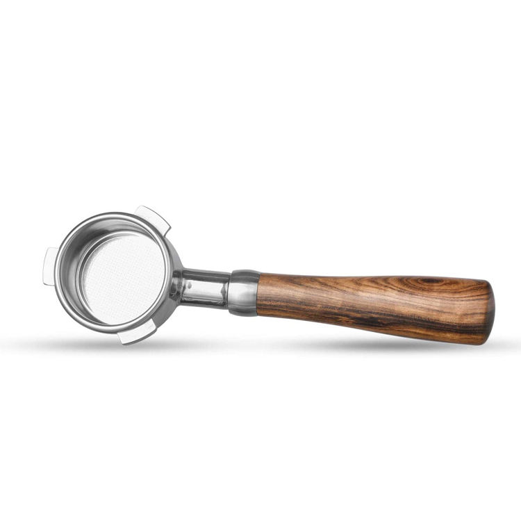 Porte-filtre à café à manche en bois sans fond pour café expresso