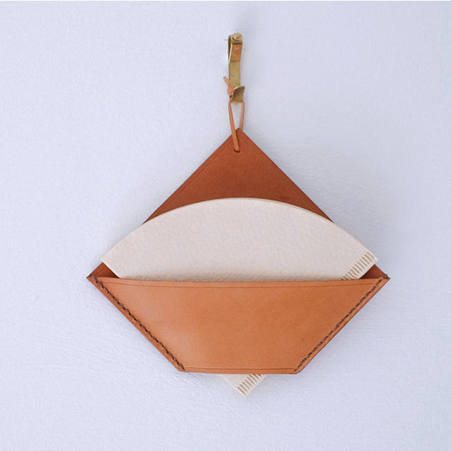 Porte-papier filtre à café en cuir pleine fleur fait à la main décoration minimaliste de la maison