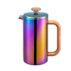 Cafetière à presse française, comprend une cuillère à clip !Résistant aux empreintes digitales, acier inoxydable isolé à double paroi, grand 4 tasses