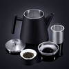 Bouilloire à thé en satin résistant à la chaleur de 1,2 L Théière en acier inoxydable à double paroi avec infuseur