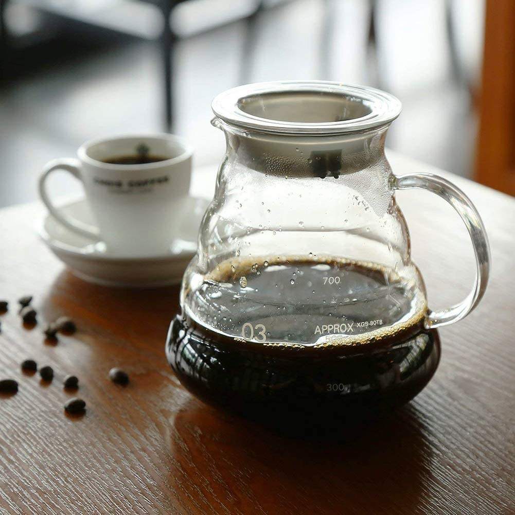 Filtre en acier inoxydable en verre borosilicaté de haute qualité versé sur le goutteur de café