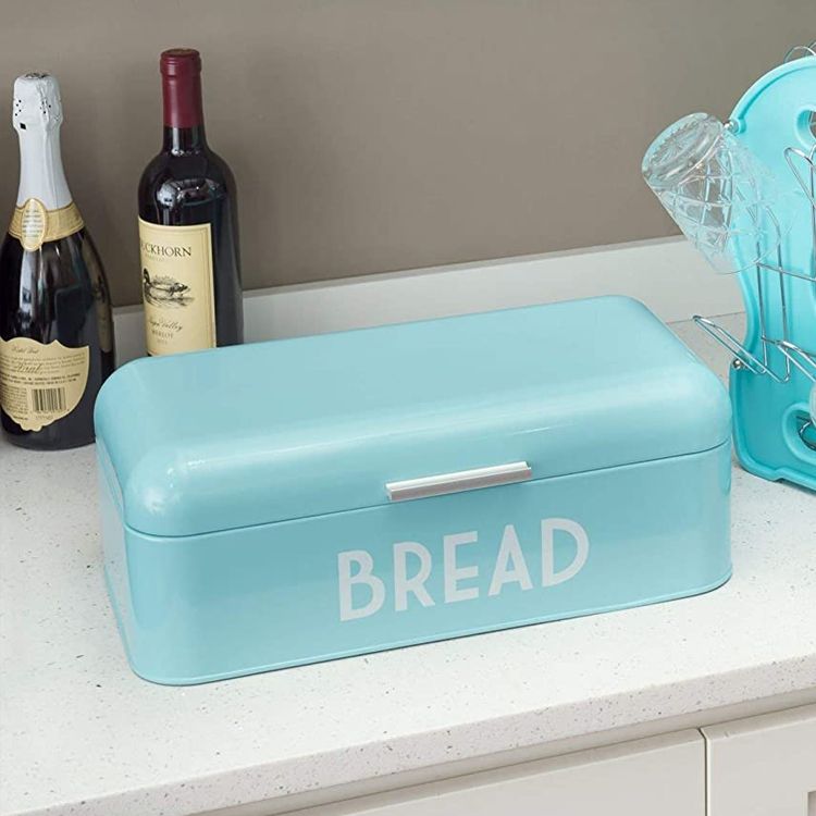 La poubelle de stockage de pain de rectangle d'acier inoxydable en métal de cuisine enferme le récipient de nourriture