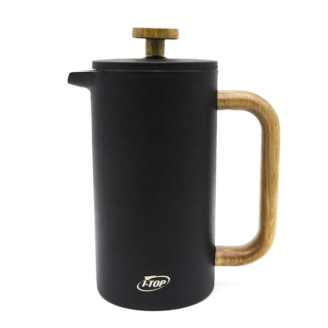 Presse française à café à double paroi argentée allant au lave-vaisselle pour bureau à domicile