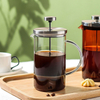 I-TOP GFP01 Théière à piston en verre à double paroi, cafetière à piston avec logo personnalisé