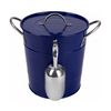 Stockage à glace avec couvercle et poignées de transport pour les fêtes, barbecues, pique-niques, camping, seau à glace en acier galvanisé.