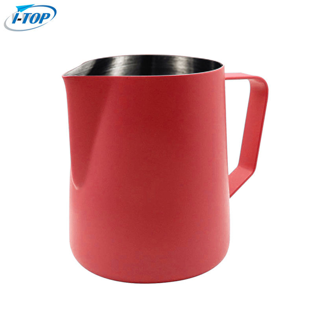 Pichet à lait revêtement vert coloré expresso Latte Art guirlande mousseur Barista acier inoxydable café mousseur pichet pot à lait