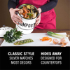Poubelle à compost de cuisine pour comptoir de cuisine - Seau à compost de 1,0 gallon avec couvercle pour engrais d'élevage de comptoir