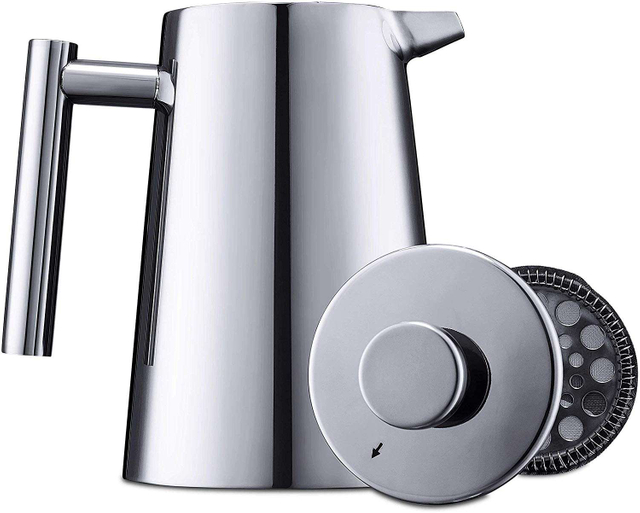 Presse française en acier inoxydable cafetière à Double paroi isolation métallique presse à café et infuseur à thé facile à nettoyer et facile à presser