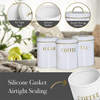 Fournisseur cuisine garde-manger Organisation café sucre conteneurs blanc couleur hermétique en acier inoxydable ensemble de bidons pour le stockage des aliments