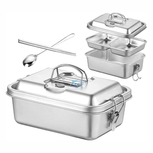 Vente en gros Adultes Enfants Leakproof Lunch Bento Box conteneur de stockage des aliments 304 Boîte à Lunch en Acier Inoxydable avec Couvercle