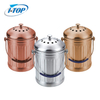 Bac à compost en acier inoxydable de comptoir de seau à compost de cuisine d'intérieur de 1,0 gallon avec couvercle scellé