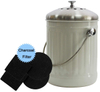 Composteur de 1,3 gal avec couvercle Bac à compost antirouille pour comptoir de cuisine en métal de zinc gauvinisé avec filtre à charbon