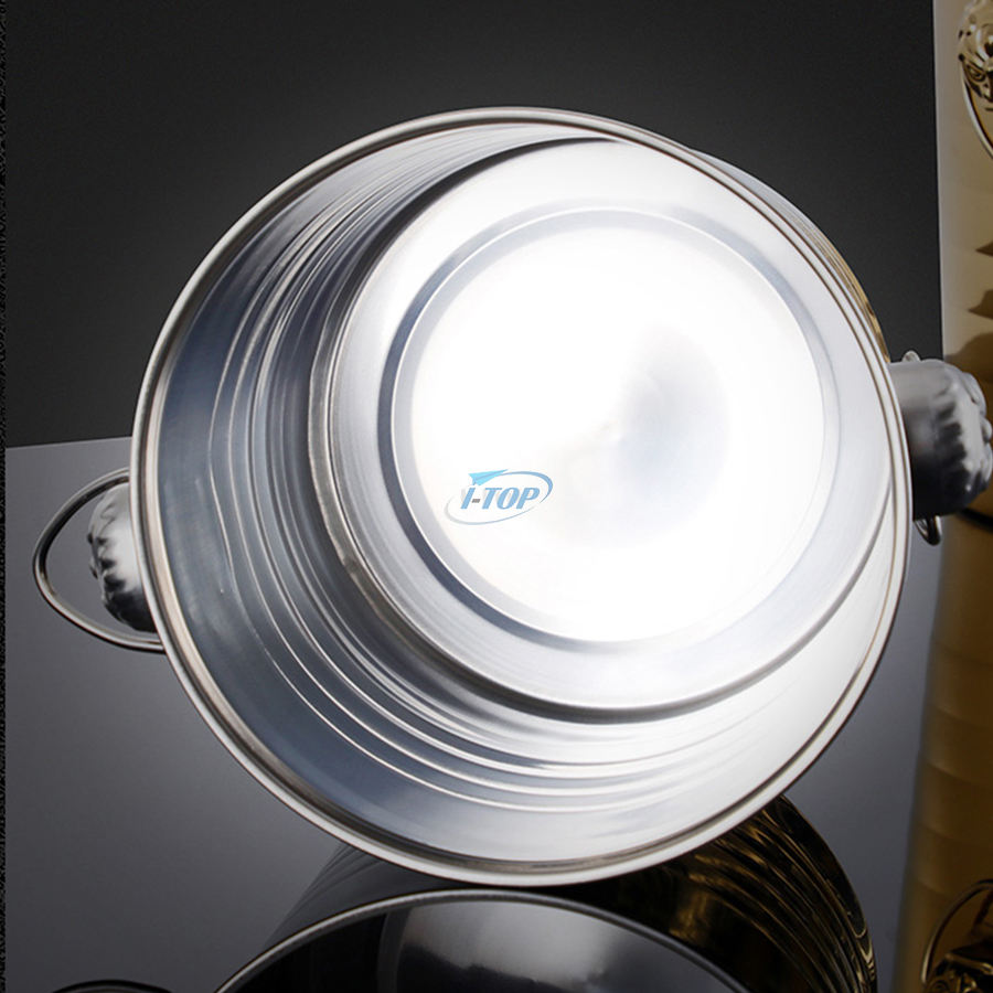 Seau à glace portable en acier inoxydable à double paroi de 3 litres pour seau à boissons