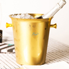 Logo personnalisé 3 litres bar à cocktails seau à glace refroidisseur de champagne Seaux à glace isolés Seau à glace en acier inoxydable avec poignée