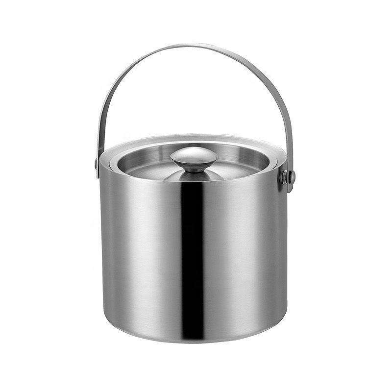 Seau à glace en métal de haute qualité refroidisseur de boisson de fête seau à glace isolé en acier inoxydable à Double paroi pour bouteille de vin