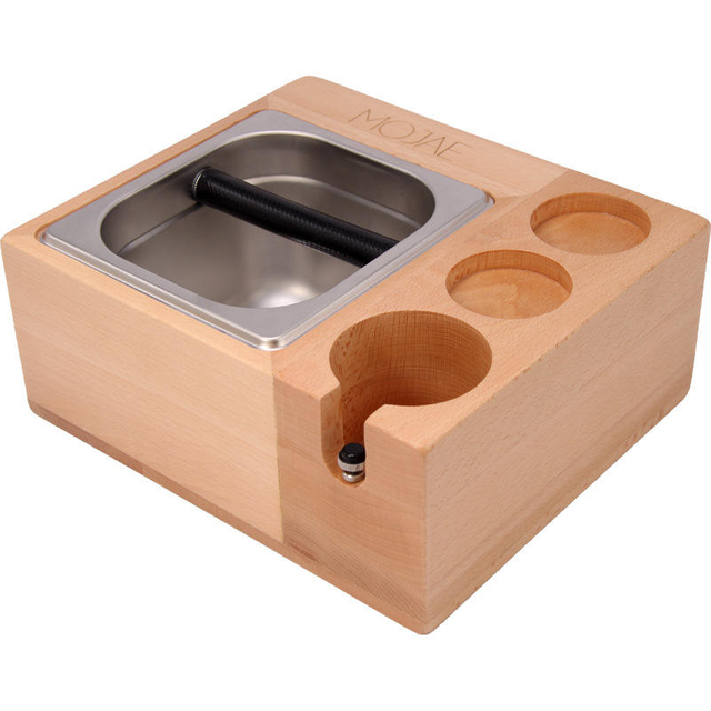 Espresso Knock Box, Boîte 4 en 1 Compatible avec les Accessoires Espresso de 58 mm, avec Boîte à Frapper Amovible en Acier Inoxydable de 1,5 L,